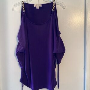 Michael Kors Purple Blouse with Chain Straps